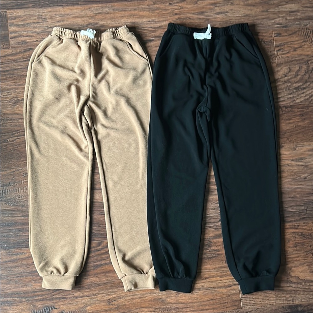 Kids Size 11-12 Tan & Black Jogger Bundle